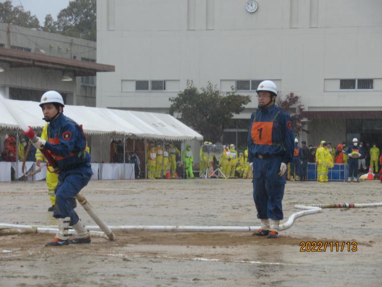 小型ポンプ操法の様子