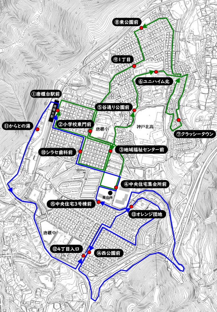 唐櫃台運行ルート図