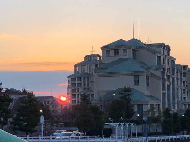 住吉川からの朝日